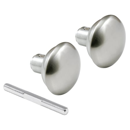 Prime-Line Solid Brass Vintage Door Knob Spindle Set, 2-1/4 In. Outside Diameter, Satin Nickel Single Pack E 2498